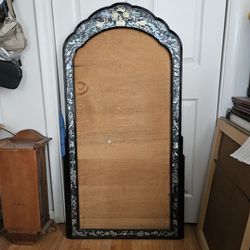 Vintage Korean Mother of Pearl Inlay Mirror 27x51" Frame (FRAME ONLY)