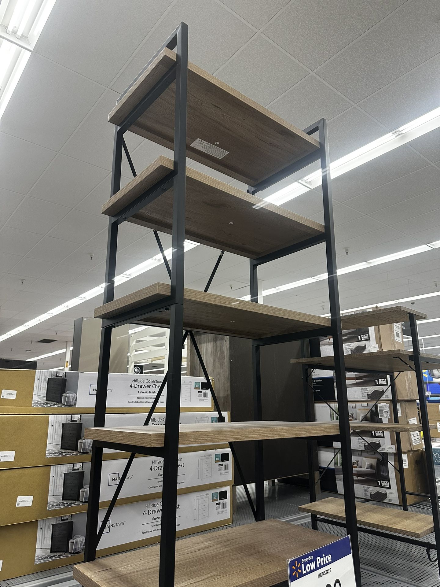 Better Homes & Gardens Jace 5 Shelf Bookcase, Natural Oak IN BOX