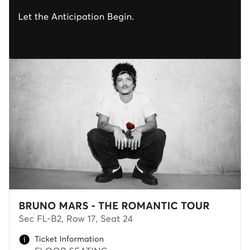 Bruno mars floor seat (1) ticket