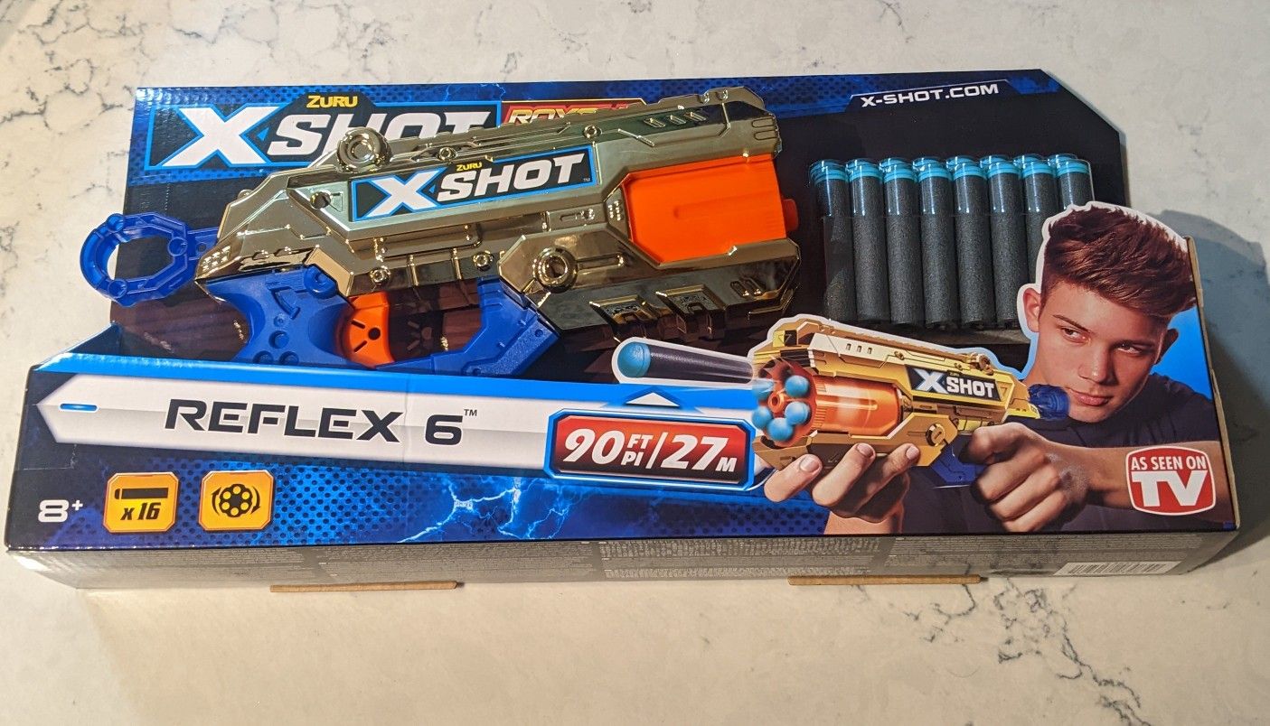 NEW X-Shot Excel Royale Edition Reflex 6 Foam Dart Blaster Combo Pack (16 Darts) by ZURU