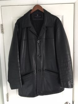 Black leather men’s jacket by Kenneth Cole