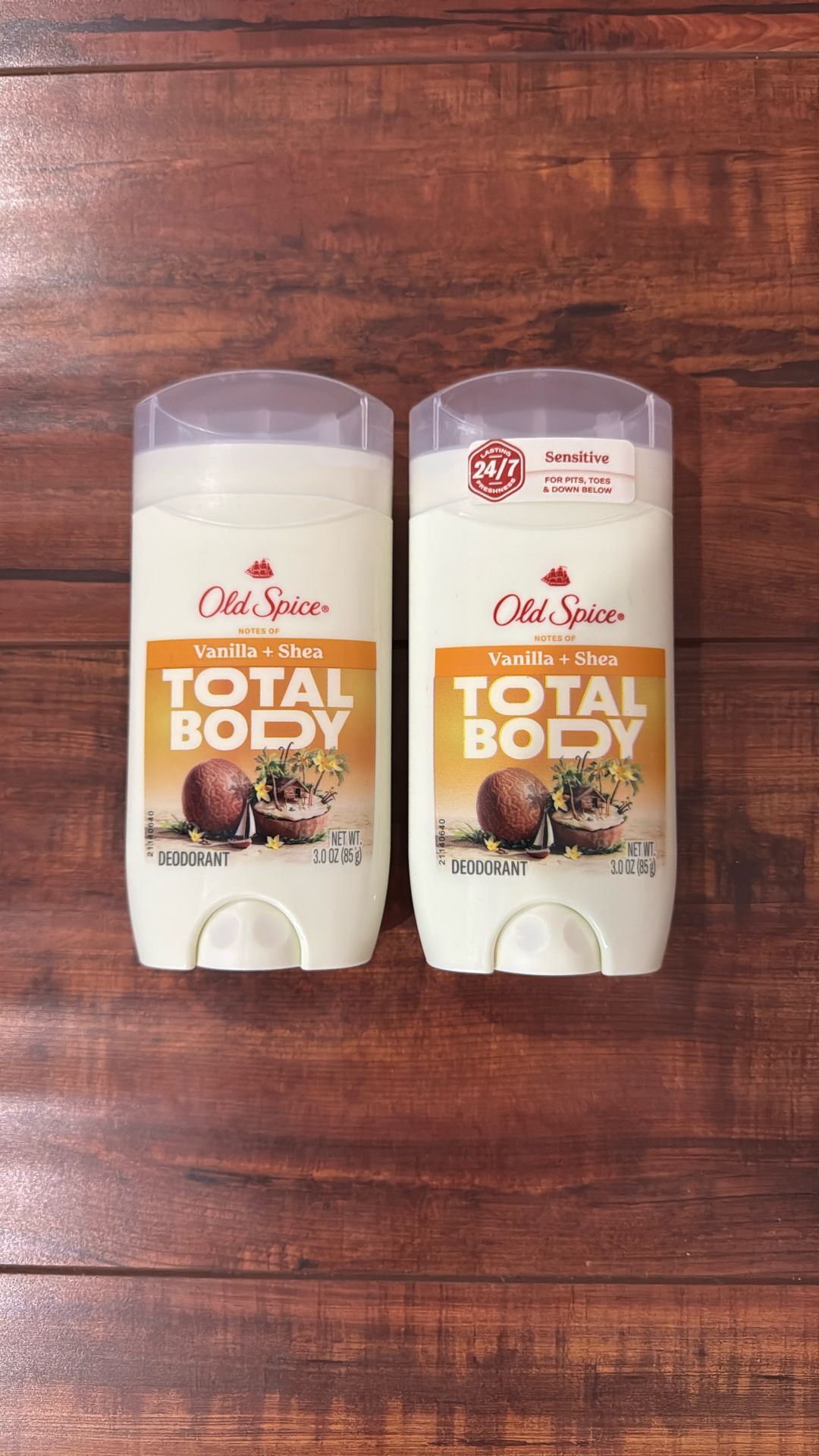 Old Spice TOTAL BODY Deodorant: Notes Of Vanilla + Shea Scent; 3 oz Each (2 For $18)