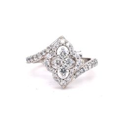 14Kt White Gold Diamond Rhombus Cluster Ring 4.40g Size 7.75 118293