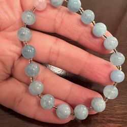 beautiful blue chalcedony  bracelet 