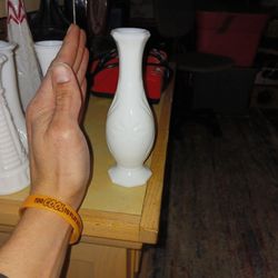 Vintage 1950s Milk Glass Starburst Bud Vase
