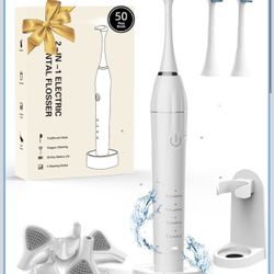 Electric Flosser for Teeth Reusable Dental Floss Toothbrush 