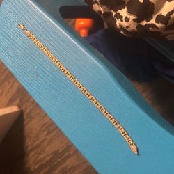 14k Mixed White Gold N Gold Anchor Marnier Bracelet 