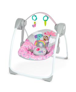 Bright Starts Pink Paradise Portable Electric Baby Swing, Newborn
Lightweight & Foldable Swing with 6 Speeds, 10 Soothing Melodies, 2 Hanging Toys, 2-