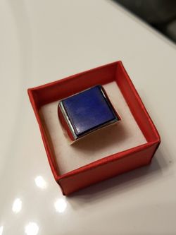 925 blue onyx ring