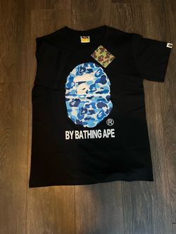 black and blue bape shirt size: S