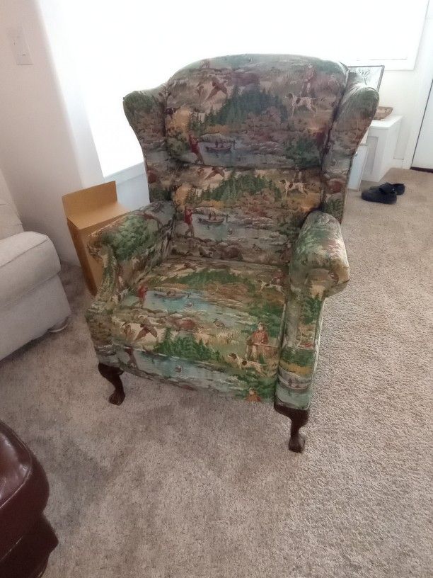 Hunting Fishing Tapestry Themed Recliner