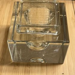 Vintage Classic 1930s  Glass Inkwell with Detachable Lid