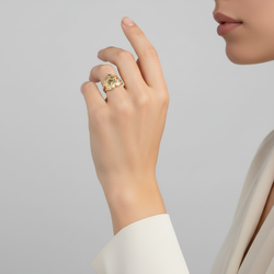 10K Yellow Gold Nugget Heart Womens Ring