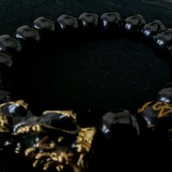 Feng Shui Bracelet Black Obsidian Bracelets Dragon Pixiu Bracelet Wealth Luck