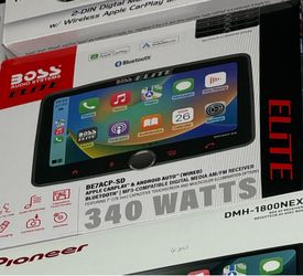BOSS elite bluetooth, wired carplay, usb, radio single din stereo WITH INSTALLATION