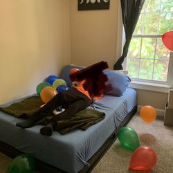 Full Size Black Metal Platform Bed Frame 