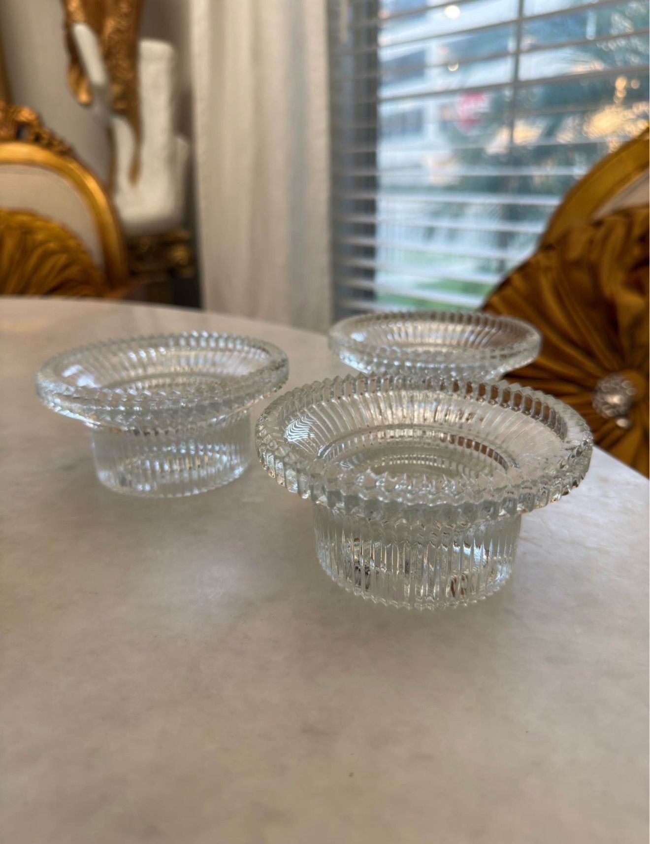 3 bottom bases for Lancaster or Reflections by Indiana glass fairy lamps