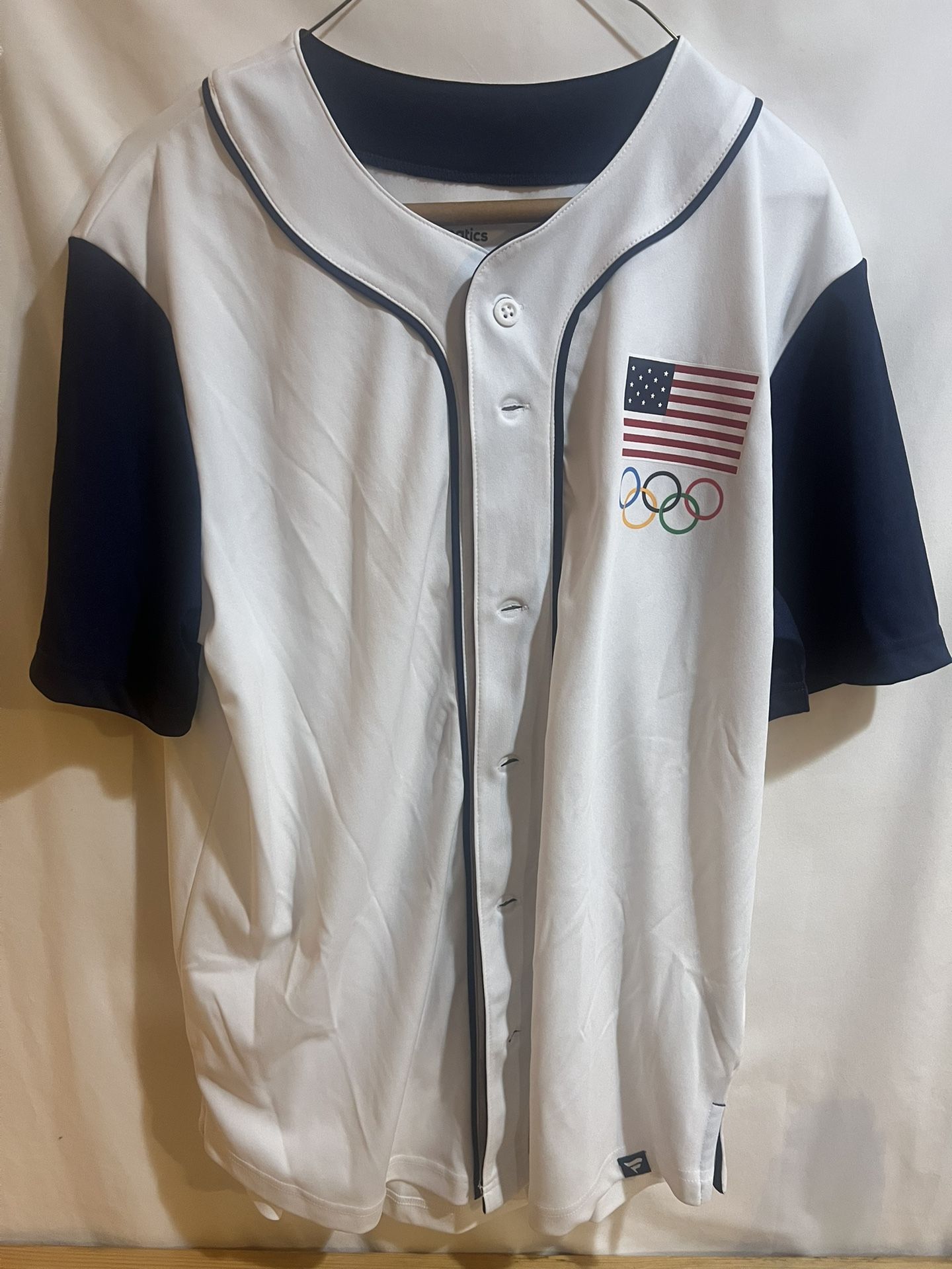 Team USA Jersey Shirt Mens Medium White Blue Olympic Olympics Baseball Fanatics Used Good Condition $25 Meet Up In Irving @dfwgoods