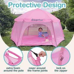 Playpen Play Yard Space Canopy Fence Pin 6 Panel Pop Up Foldable and Portable Lightweight Safe Indoor Outdoor Infants Babies Toddlers Kids Pets