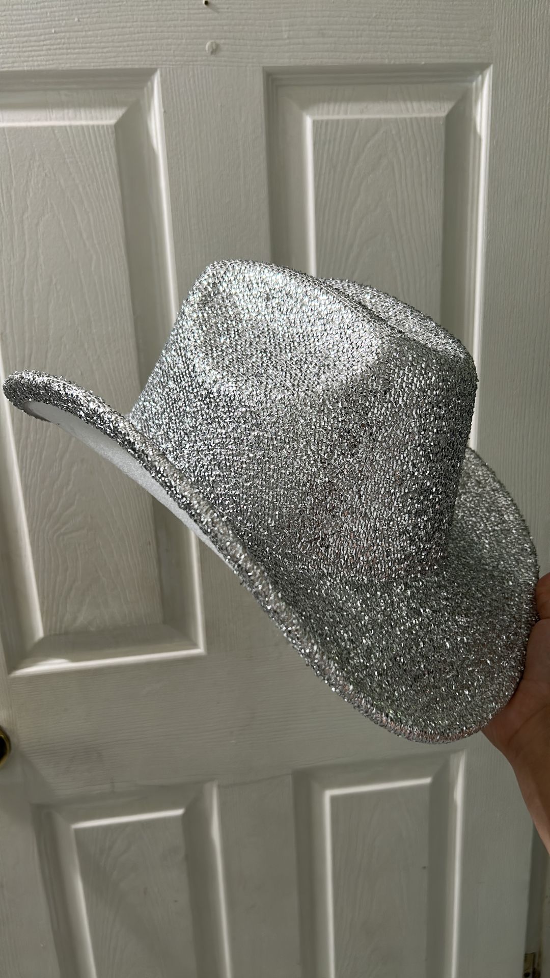 Silver sparkly cowboy hat
