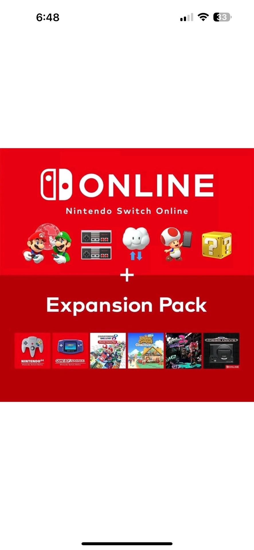 Nintendo Online Membership + Expansion Pack