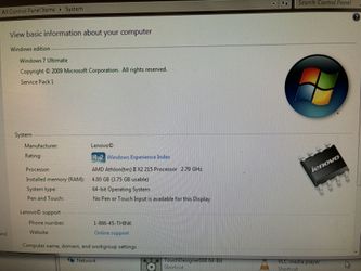 Lenovo Desktop PC Bundle – AMD Athlon II X2 2.70GHz • 4GB RAM • Windows 7 Ultimate • Monitor + Mouse + Keyboard