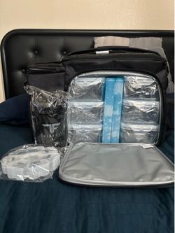 Thick fit large black meal prep lunch bag