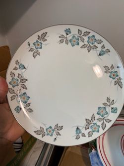 Vintage Blue Floral Ceramic Plate