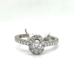 14KT White Gold Diamond Ring 2.49g .94CTW Size 7 I-1191