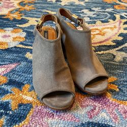 Taupe/Beige Alberto Fermani Suede Open Toe Sling back Shoe