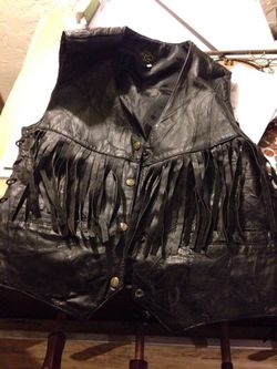 Women's genuine leather riding vest (S)