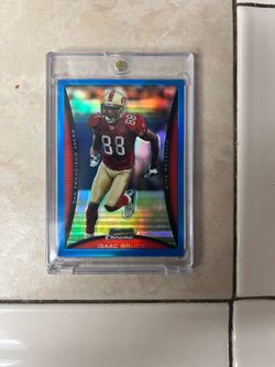 2008 BOWMAN CHROME ISAAC BRUCE #BC199 BLUE REFRACTOR LOT 128/150