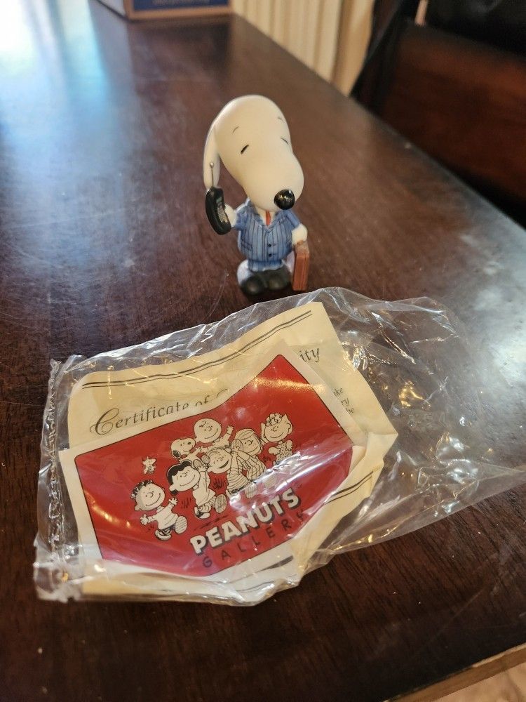 Brand New Snoopy The Suit Porcelain Figurine With Certificate Of Authenticity