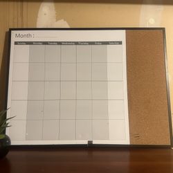 White Board Calendar And Bulletin Board 