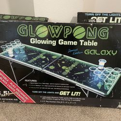 GlowPong Special Edition Galaxy Glowing Game Table – Rare 6.5 ft