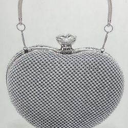 Rhinestone Heart Shape Bag