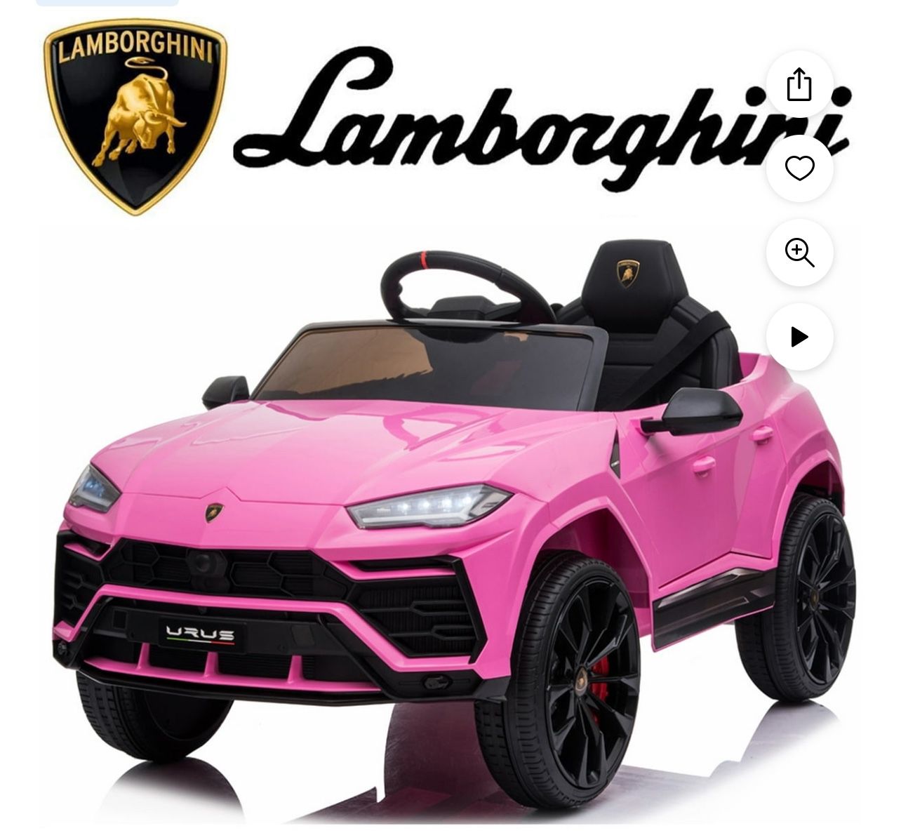 Pink Sit In Lamborghini For Kids