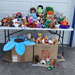 50 stuffed animals diffrent sizes