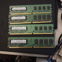 8gB (8 x 2GB) Samsung M378T5663QZ3-CF7 DDR2 800 desktop DIMMS, PC2-6400U RAM