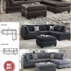 New Sectional Sofa Couch Ottoman 