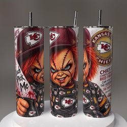 Kansas City Chiefs Chucky Horror Skinny Tumbler