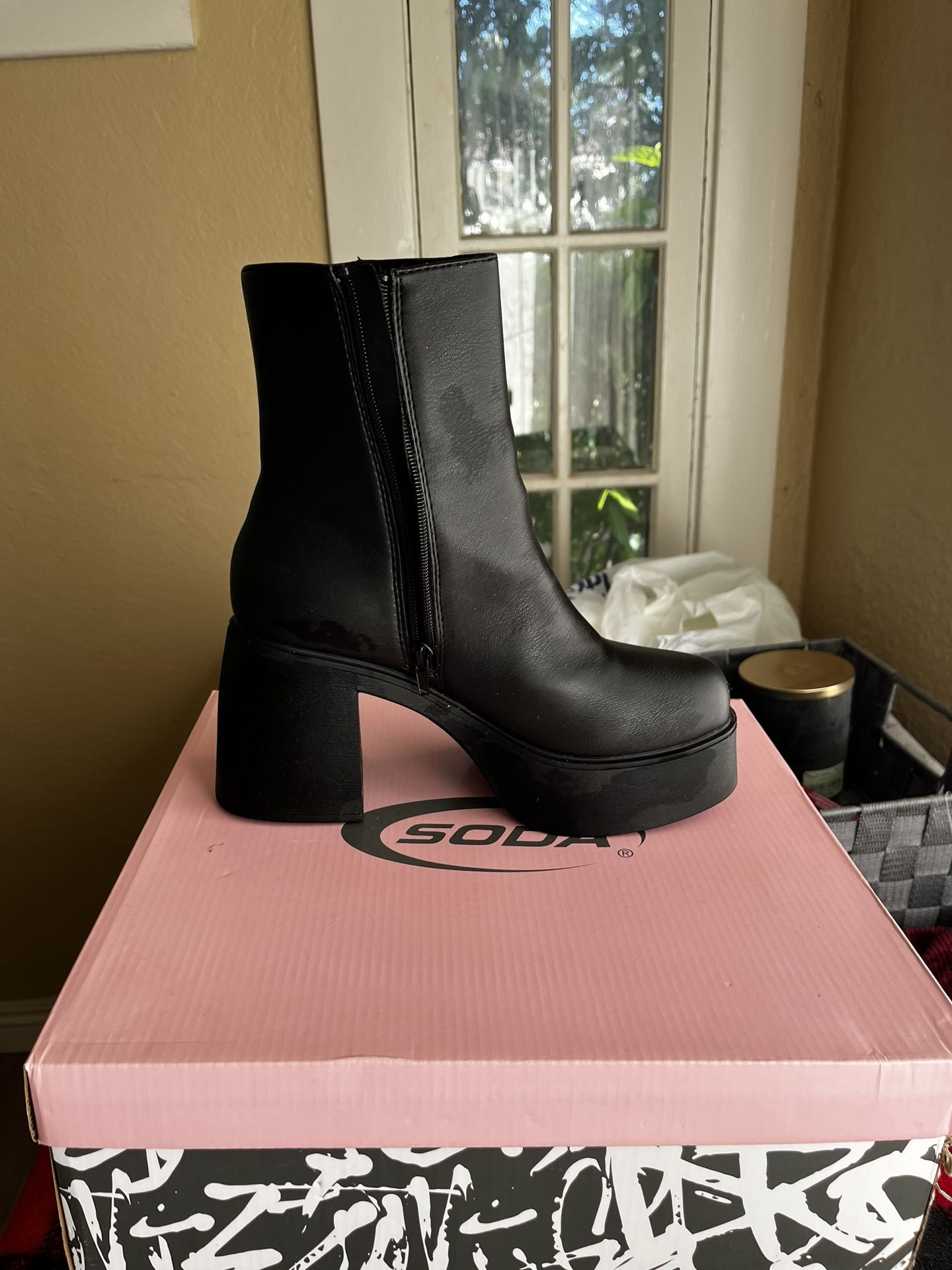 Platform Black Boots