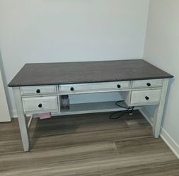 Farmhouse Wood Desk with Drawers