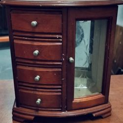 Antique Jewelry mini dresser with chain/jewelry hanger display
