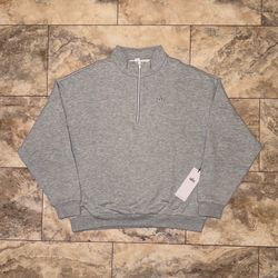 Alo Yoga Accolade 1/4 Zip Pullover Athletic Heather Grey NWT Quarter Zip Sweatshirt Size Large