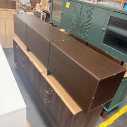 71.7" W TV Stand for Living Room, Brown TV Console with 3 Drawers Mid Century Modern Entertainment Center with Large Storage, Handle-less Design, Medi