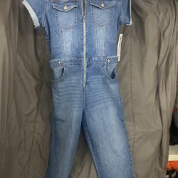 Denim Jumpsuit/Boilersuit  Short Sleeve. 