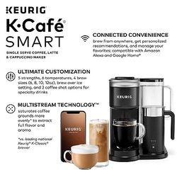 KEURIG-K CAFE SMART BREW SINGLE SERVE COFFEE/LATTE/CAPPUCCINO/FROTHIER/WI-FI