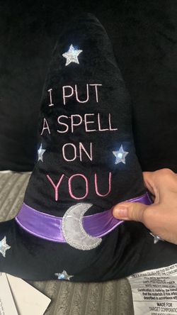 Light Up Witch Hat Shaped Throw Pillow