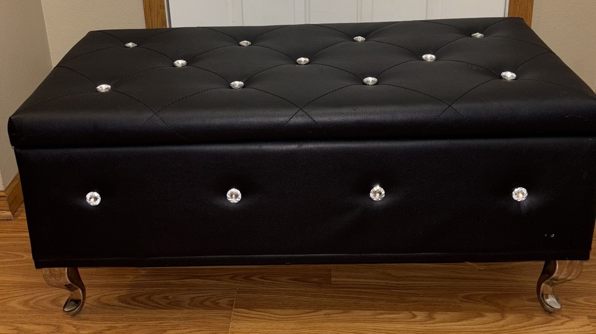 Faux Leather Ottoman